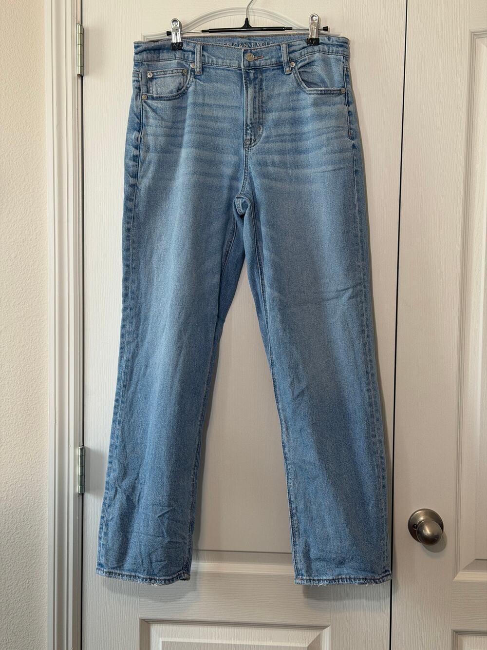 American Eagle Real Good Super High-Rise Straight Leg Denim Jeans Sz 10